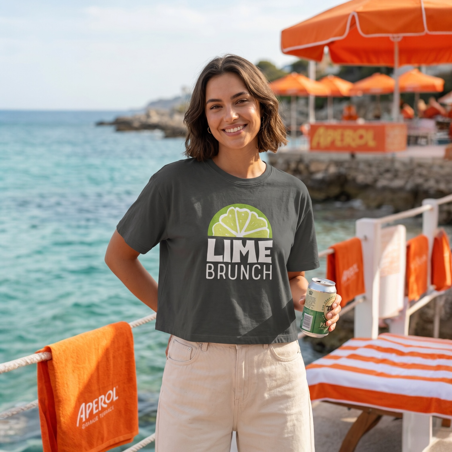 Lime Brunch Women's Boxy Tee — Green Aperol Inspired Design