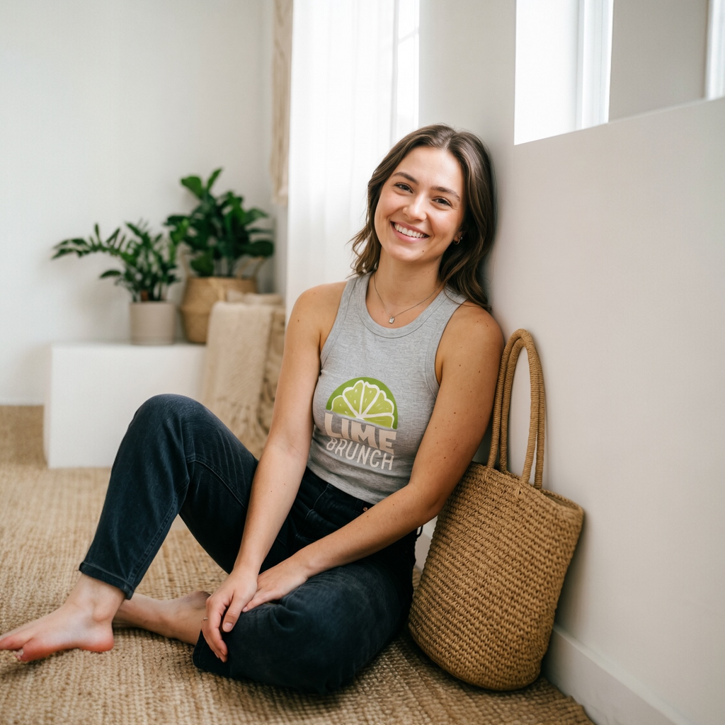 Lime Brunch Racer Tank Top — Green Aperol Inspired Design