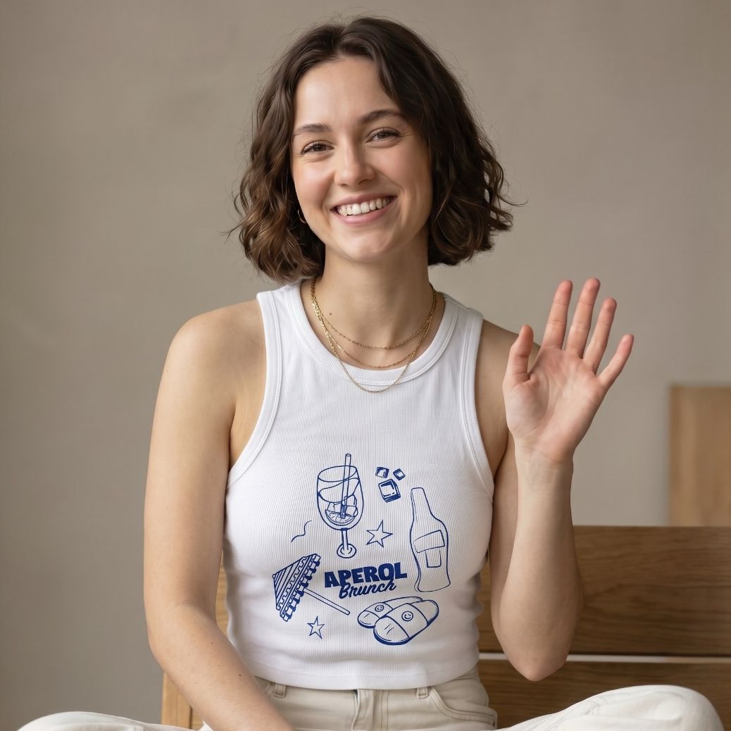 Aperol Brunch Racer Tank Top — Blue Aperol Inspired Design
