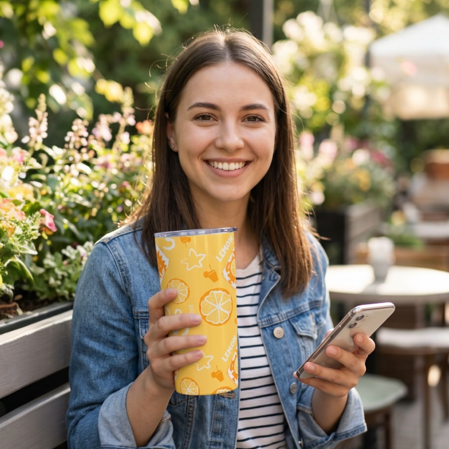 Lemon Fruit Brunch 20oz Tumbler — Yellow Aperol Inspired Design