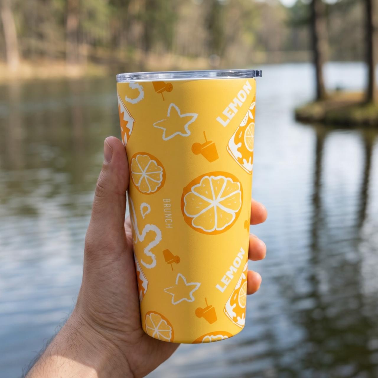 Lemon Fruit Brunch 20oz Tumbler — Yellow Aperol Inspired Design