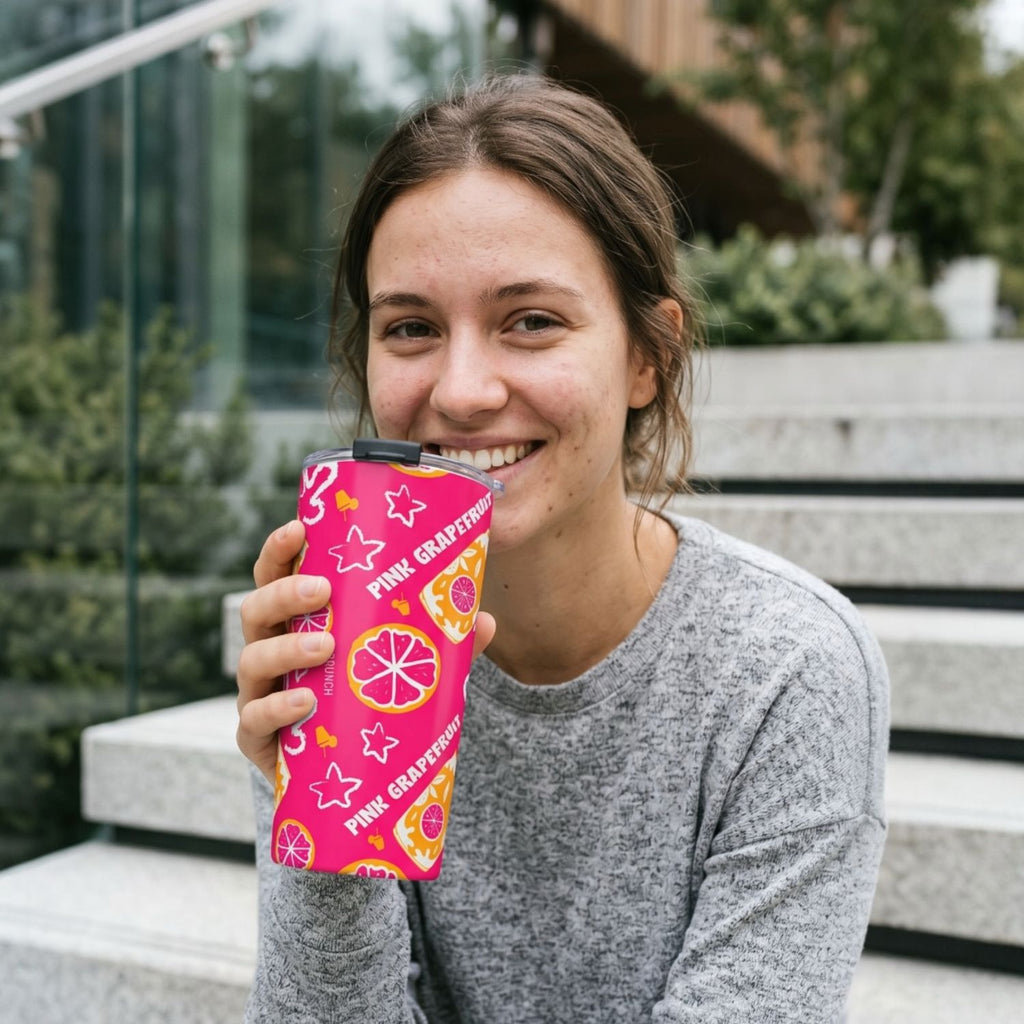 Pink Grapefruit Fruit Brunch 20oz Tumbler — Pink Aperol Inspired Design