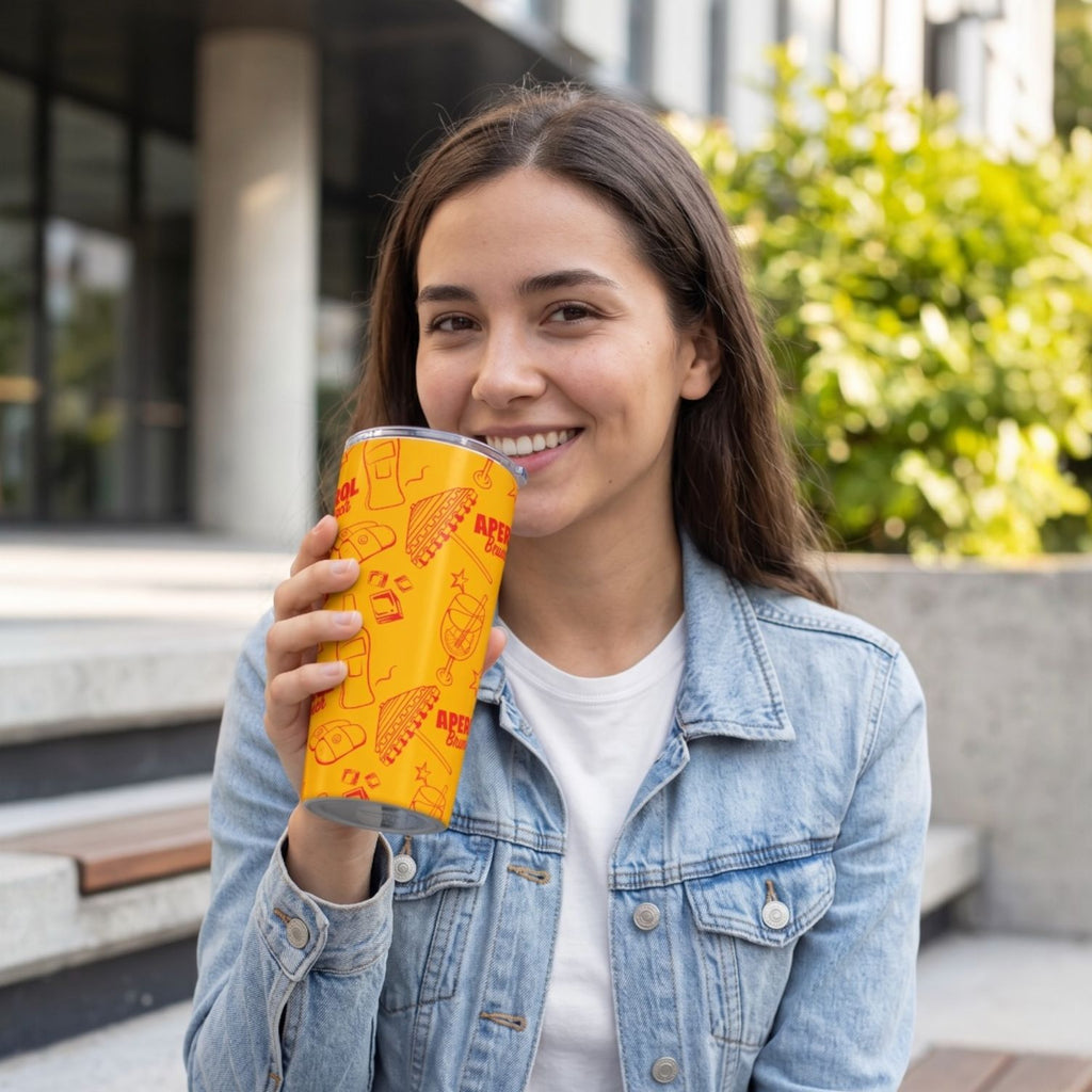 Aperol Brunch 20oz Tumbler — Red & Yellow Aperol Inspired Design