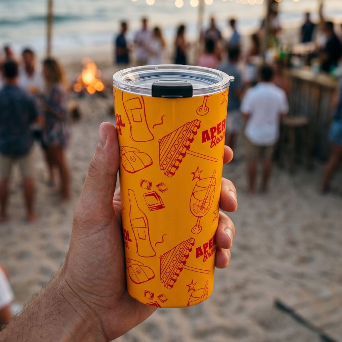 Aperol Brunch 20oz Tumbler — Red & Yellow Aperol Inspired Design