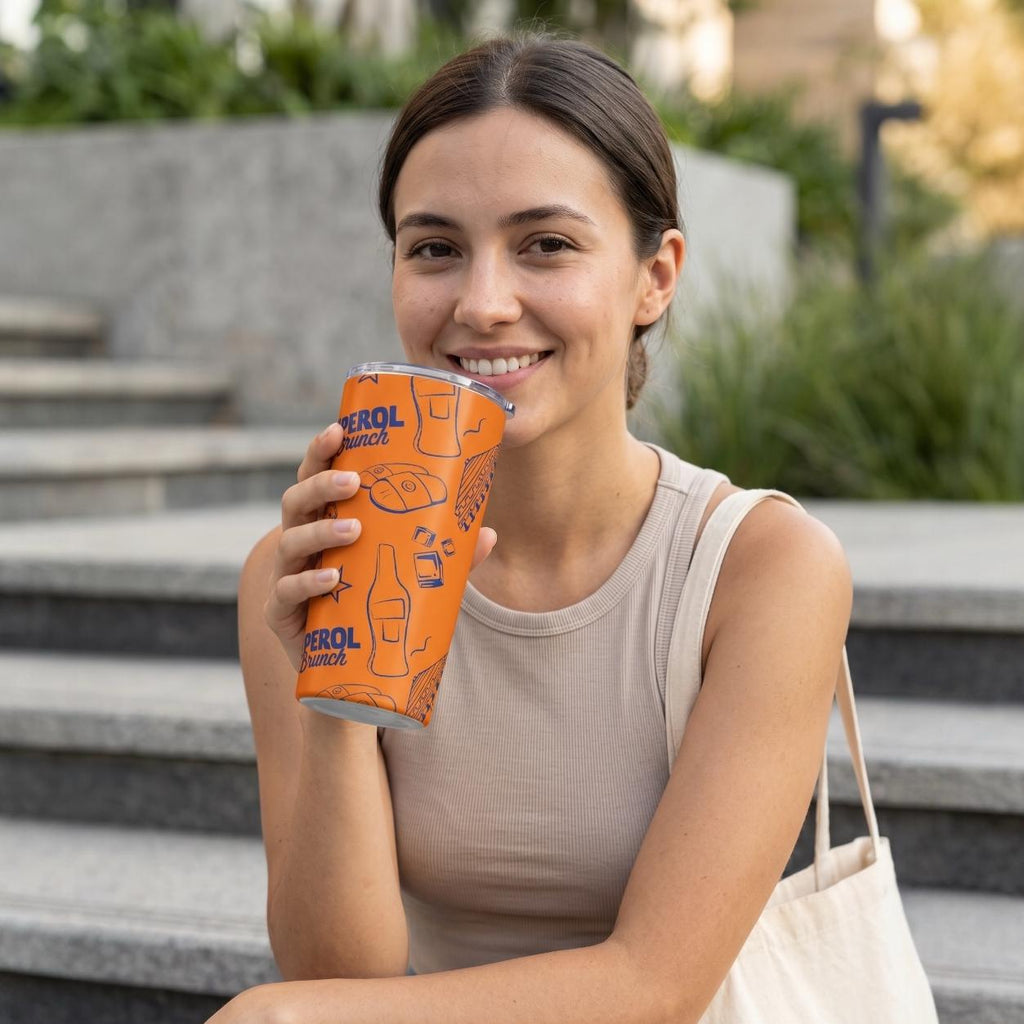 Aperol Brunch 20oz Tumbler — Blue & Orange Aperol Inspired Design