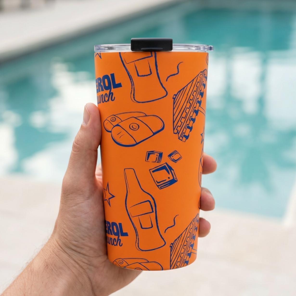 Aperol Brunch 20oz Tumbler — Blue & Orange Aperol Inspired Design