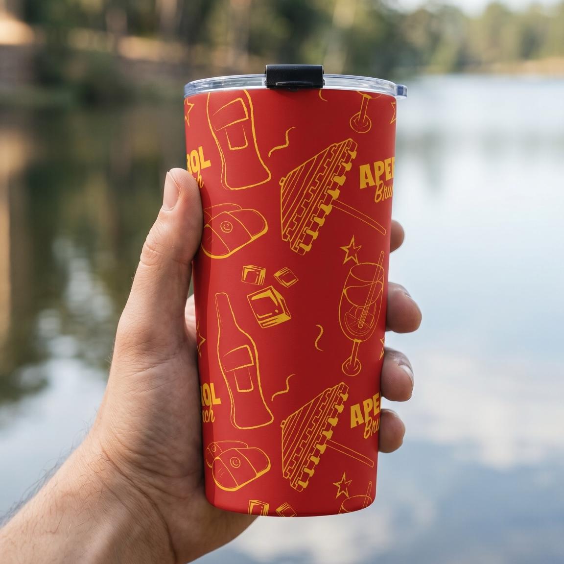 Aperol Brunch 20oz Tumbler — Red Aperol Inspired Design