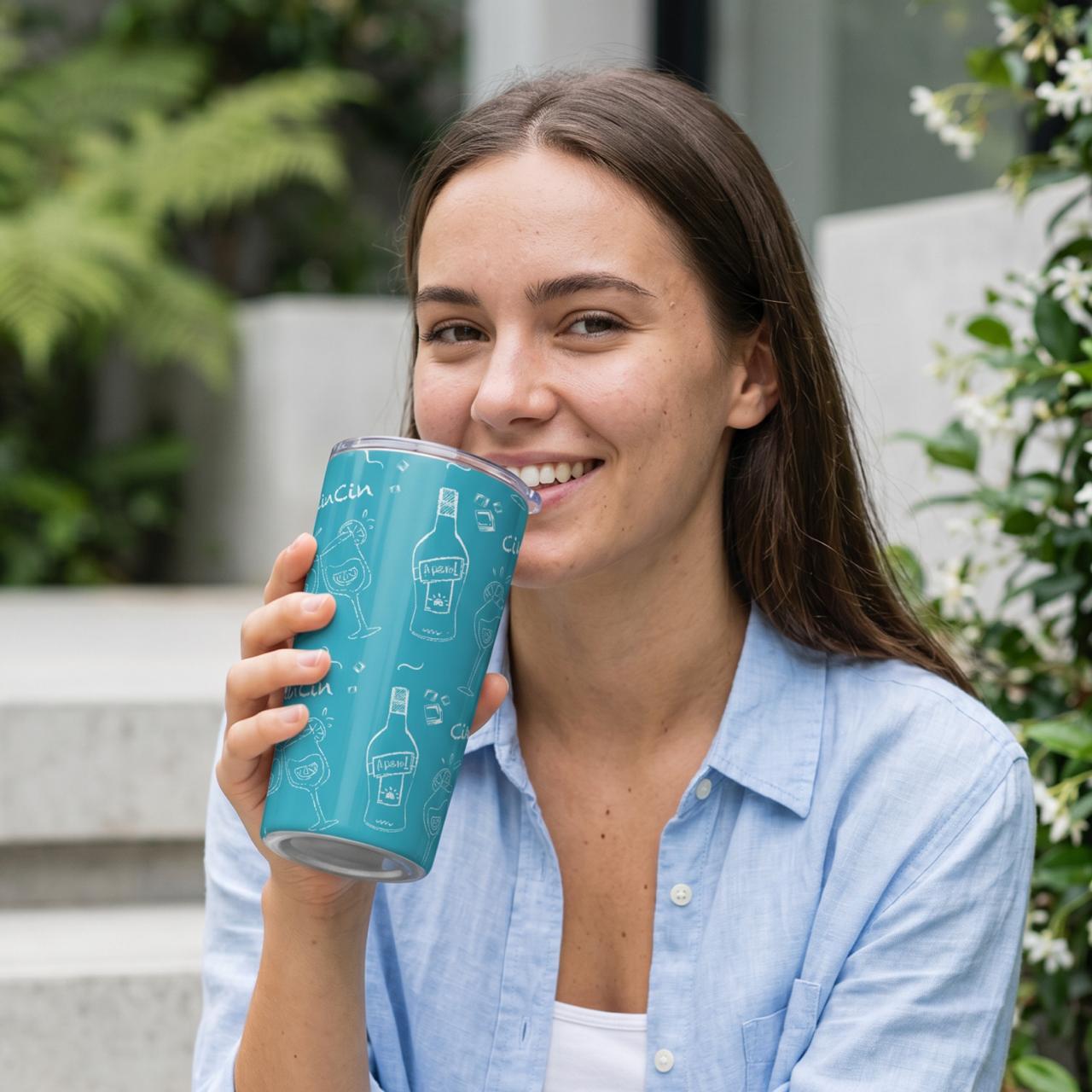 Cin Cin 20oz Tumbler - Turquoise Aperol Inspired Design