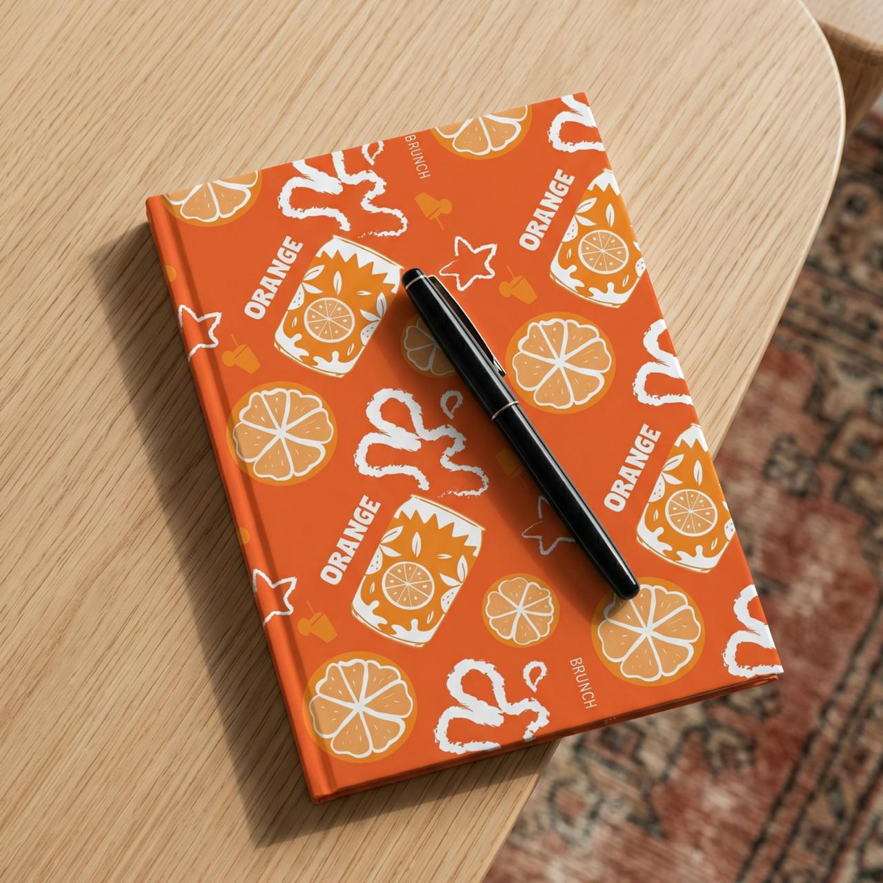 Orange Fruit Brunch Hardcover Journal – Orange Aperol Inspired Design