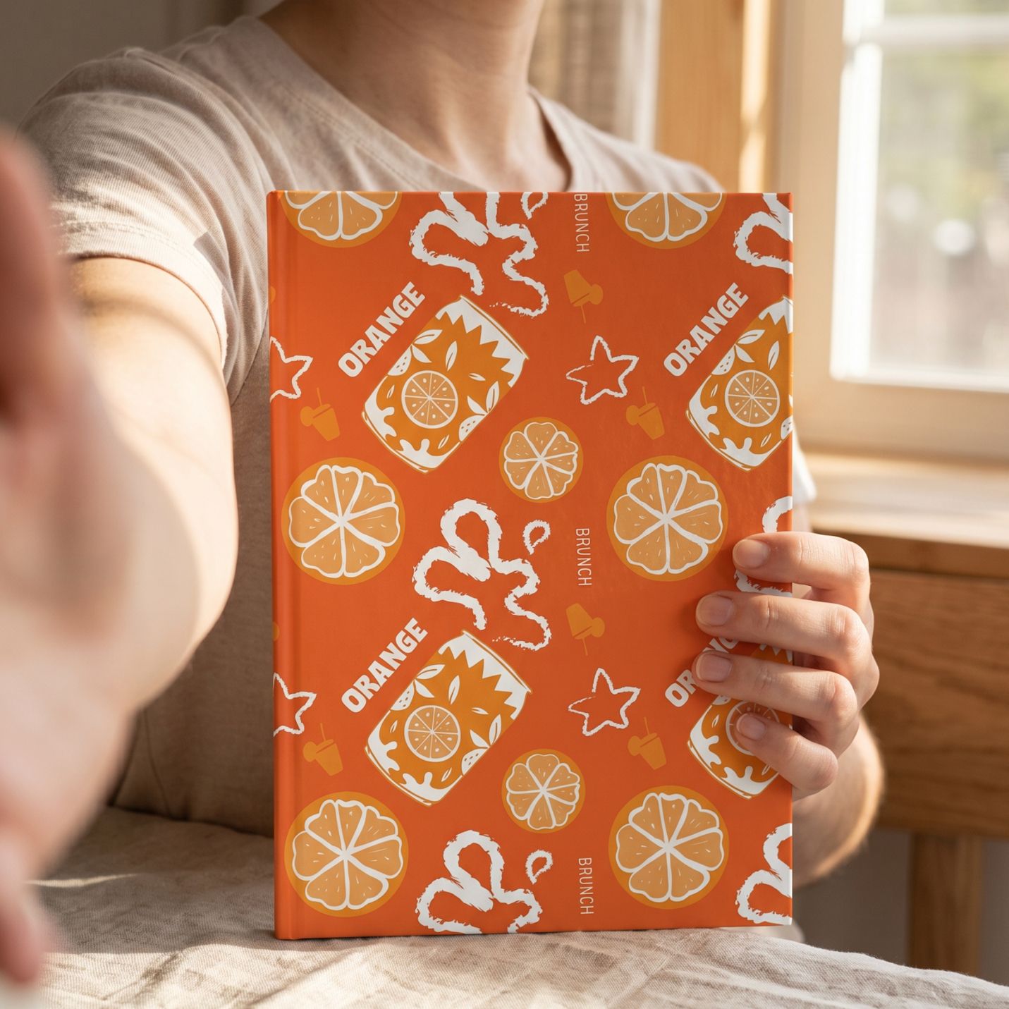 Orange Fruit Brunch Hardcover Journal – Orange Aperol Inspired Design