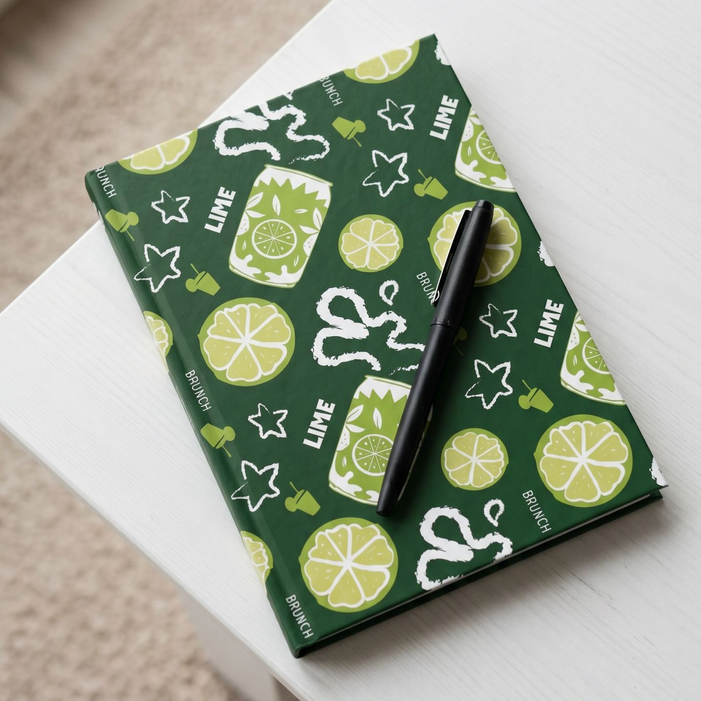 Lime Fruit Brunch Hardcover Journal – Green Aperol Inspired Design
