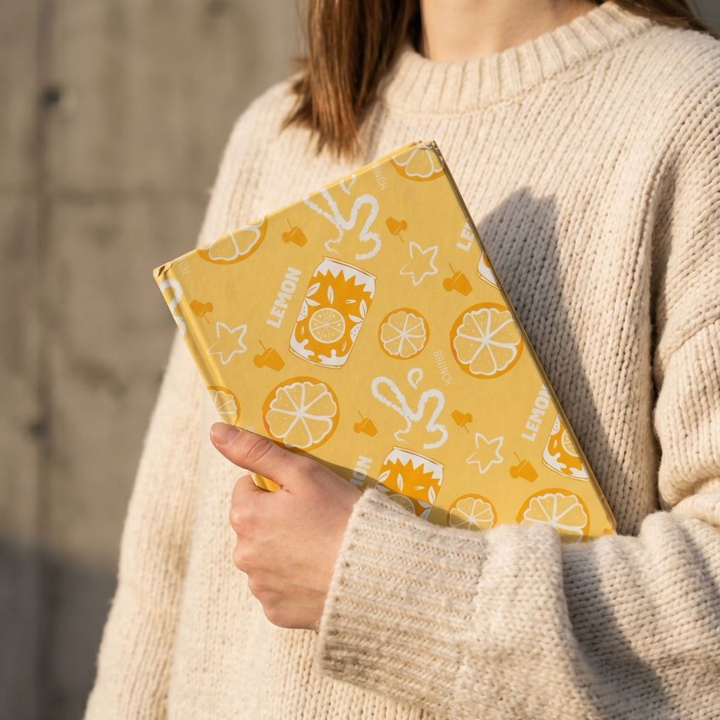 Lemon Fruit Brunch Hardcover Journal – Yellow Aperol Inspired Design