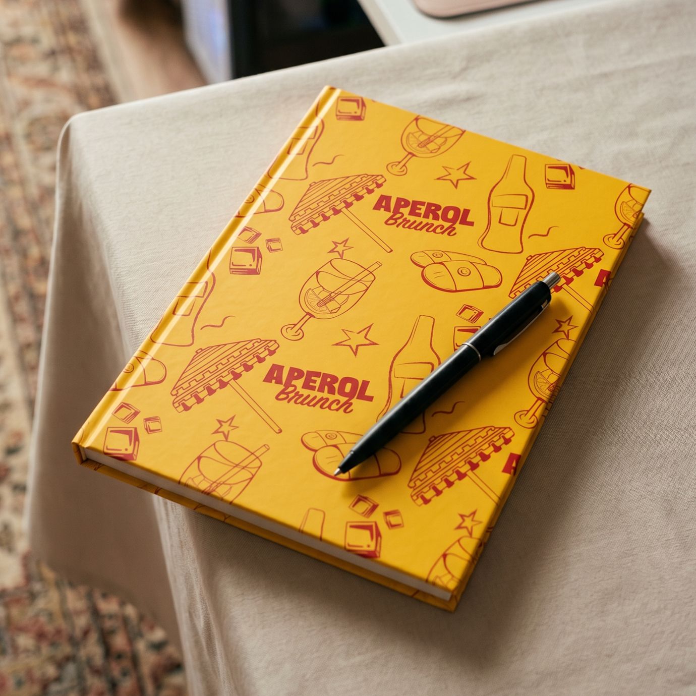 Aperol Brunch Hardcover Journal – Yellow Aperol Inspired Design