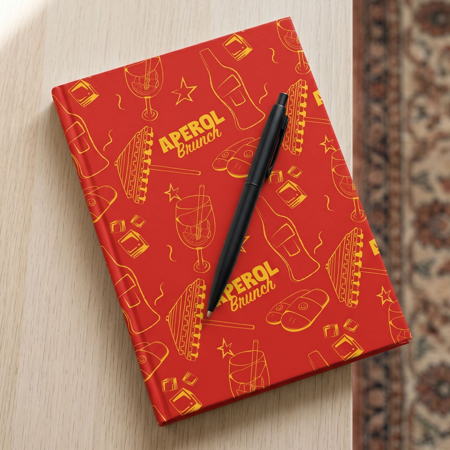 Aperol Brunch Hardcover Journal – Red Aperol Inspired Design