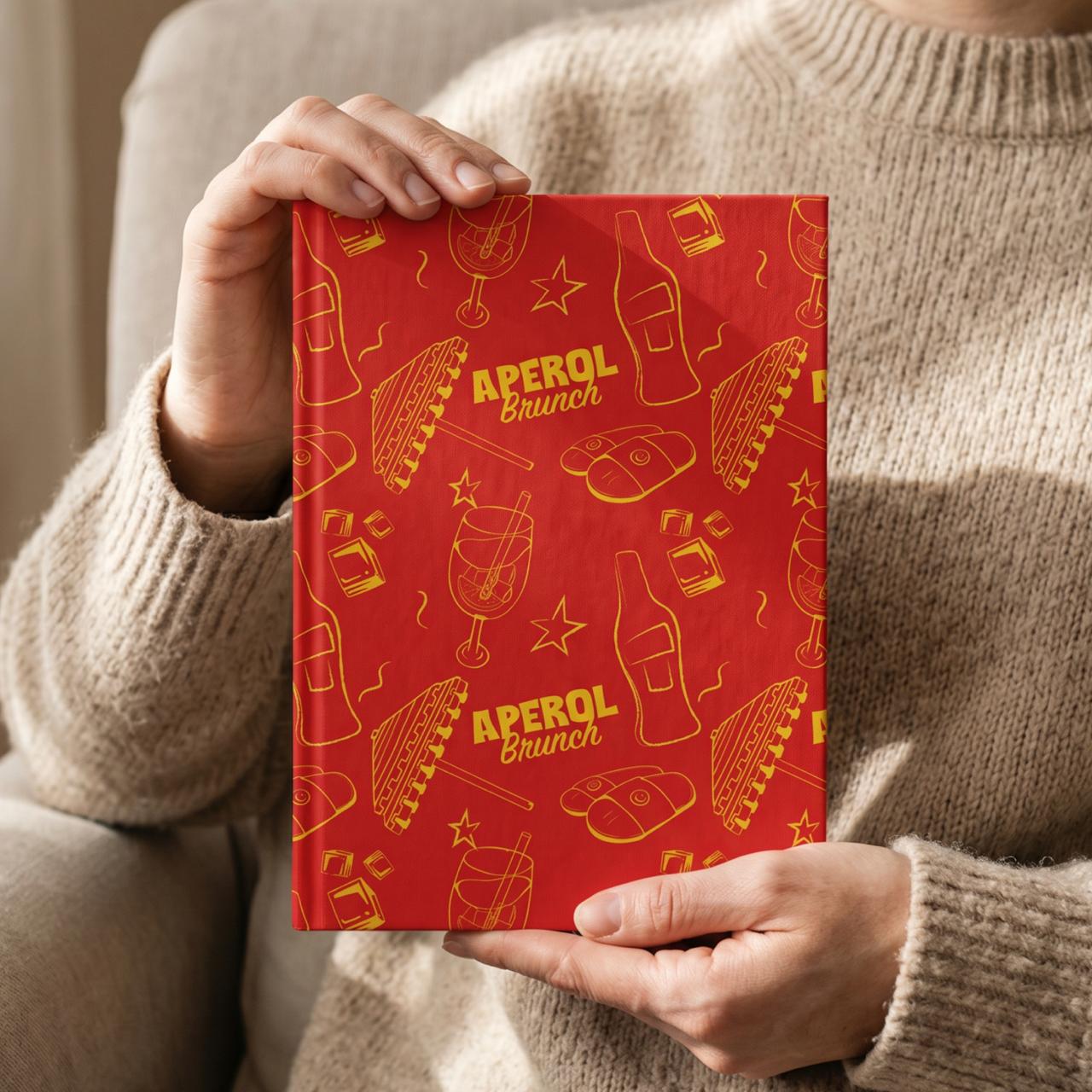 Aperol Brunch Hardcover Journal – Red Aperol Inspired Design