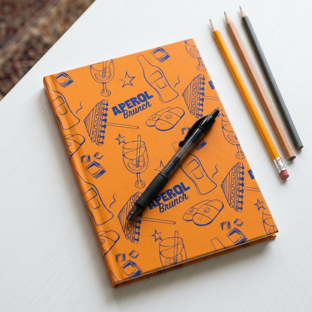Aperol Brunch Hardcover Journal – Orange & Blue Aperol Inspired Design