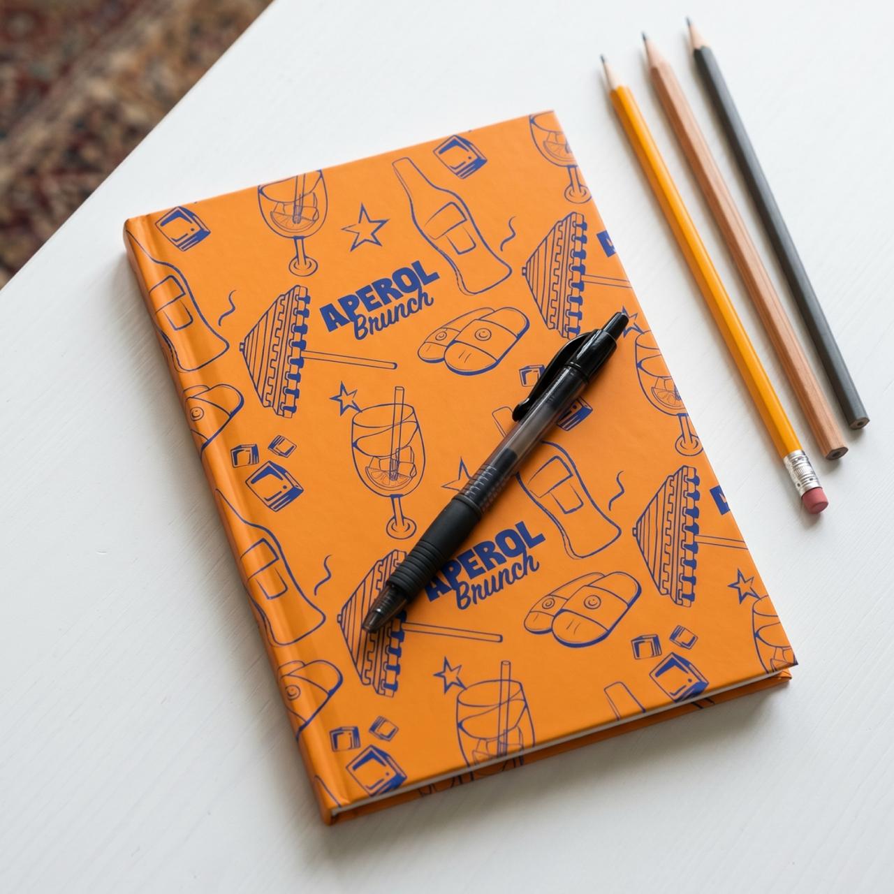 Aperol Brunch Hardcover Journal – Orange & Blue Aperol Inspired Design
