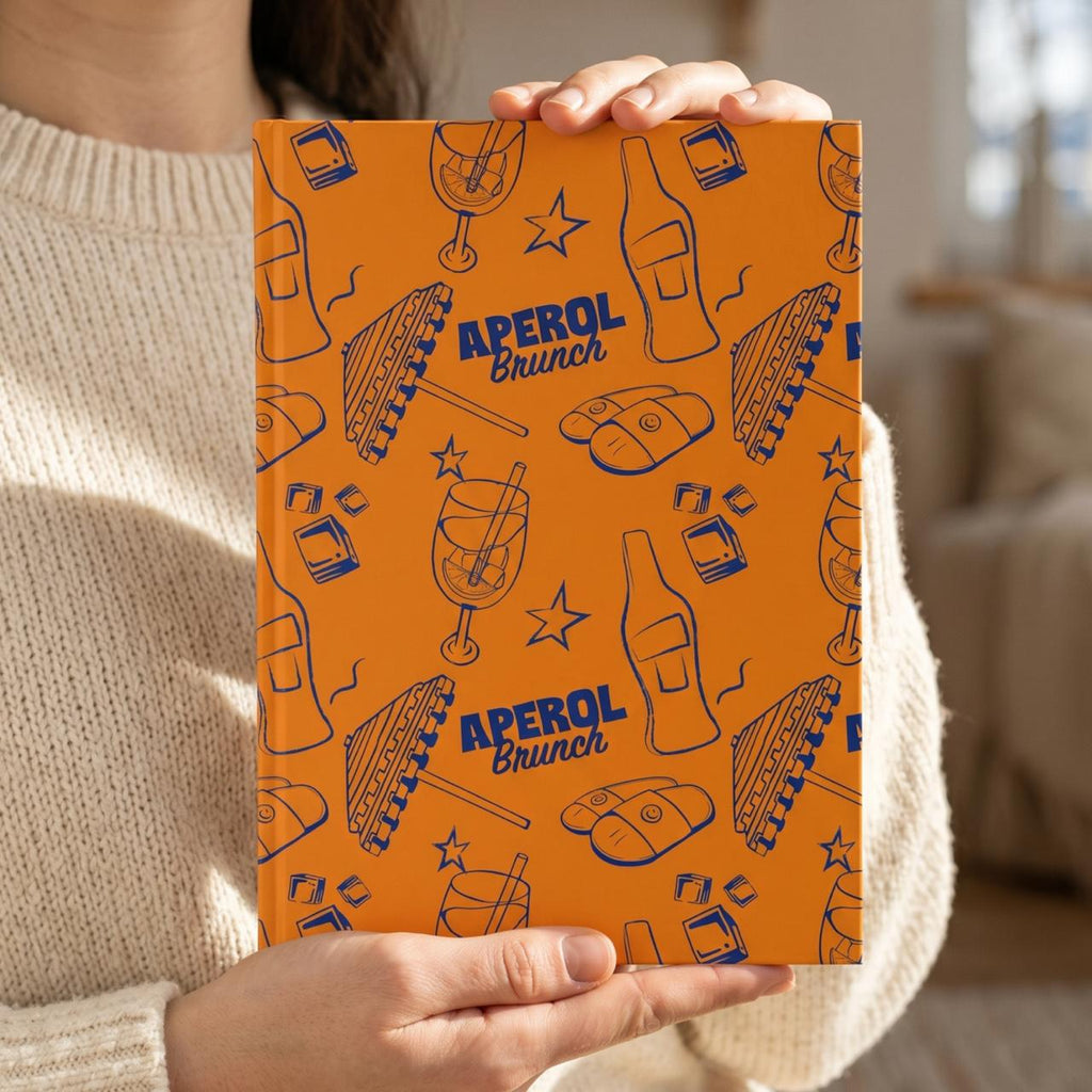 Aperol Brunch Hardcover Journal – Orange & Blue Aperol Inspired Design