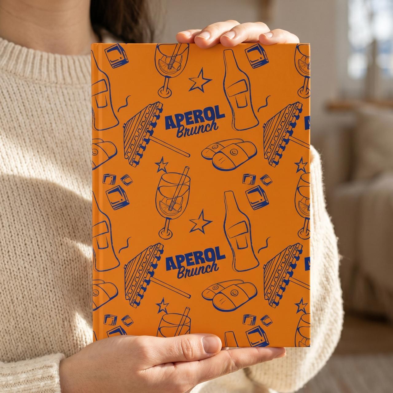 Aperol Brunch Hardcover Journal – Orange & Blue Aperol Inspired Design