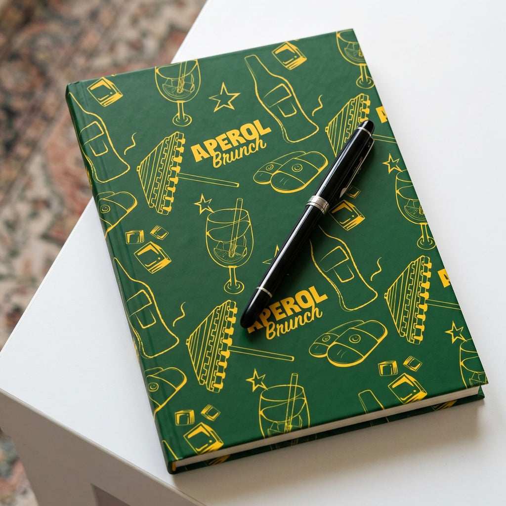 Aperol Brunch Hardcover Journal – Green Aperol Inspired Design