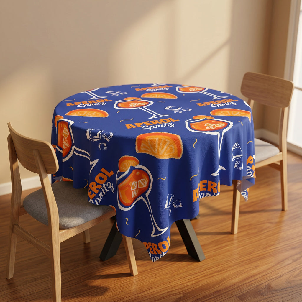 NEW Aperol Spritz Tablecloth — Bright Blue Cocktail Party Table Cover