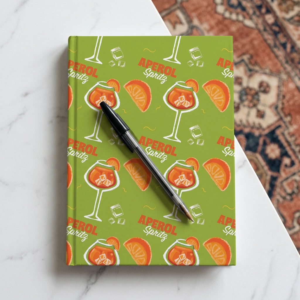 Aperol Spritz Hardcover Journal — Green Aperol Inspired Design