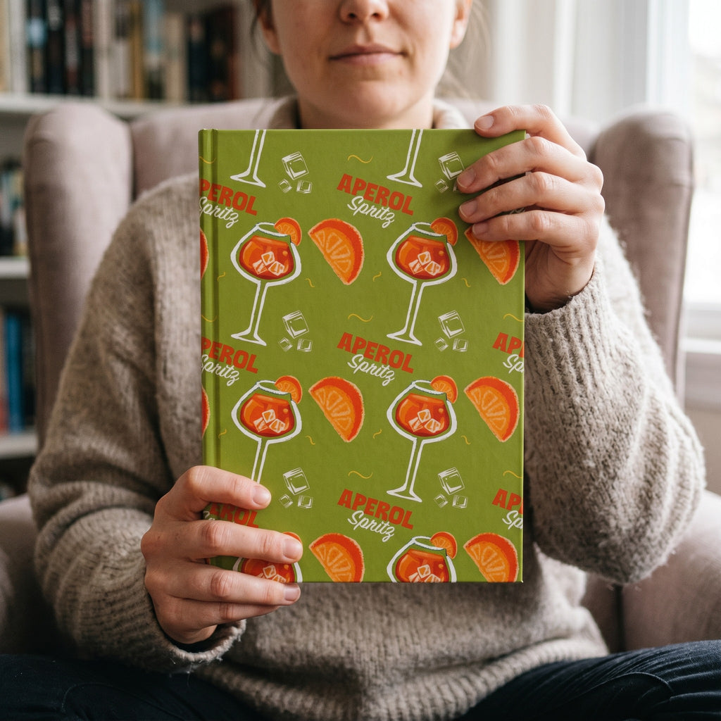 Aperol Spritz Hardcover Journal — Green Aperol Inspired Design