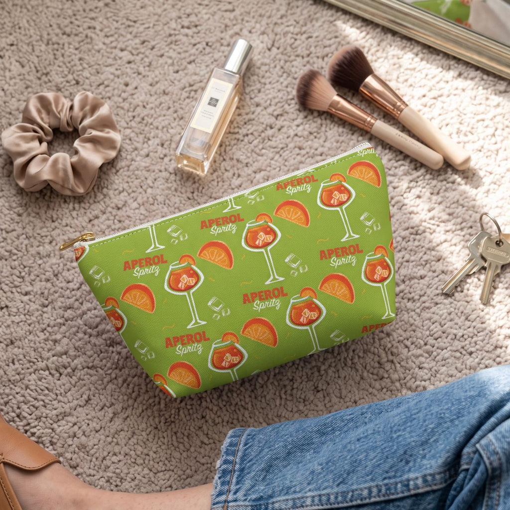 Aperol Spritz Accessory Pouch — Green Aperol Inspired Design