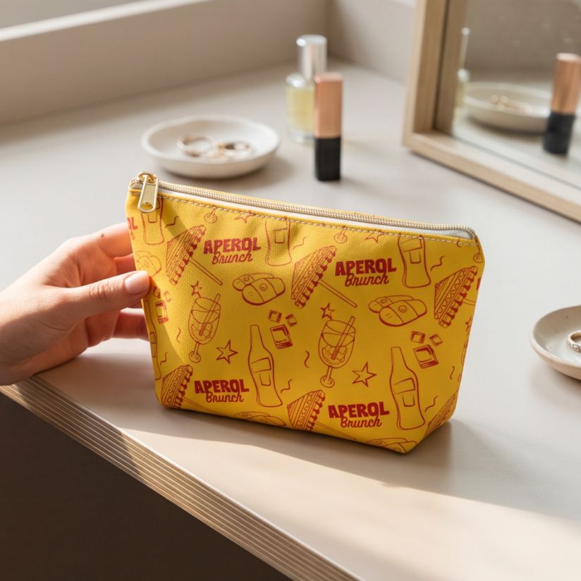 Aperol Brunch Accessory Pouch — Red & Yellow Aperol Inspired Design