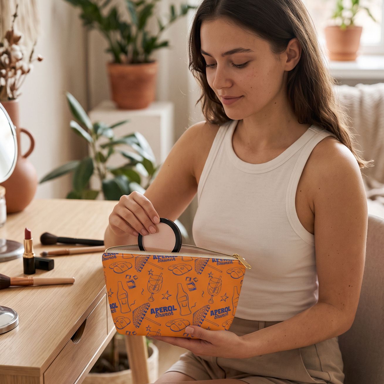 Aperol Brunch Accessory Pouch — Orange Aperol Inspired Design