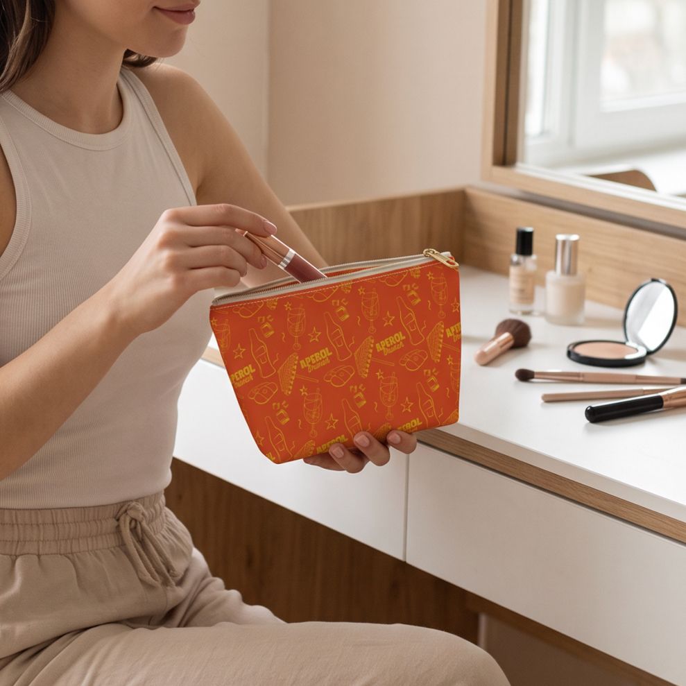 Aperol Brunch Accessory Pouch — Orange Aperol Inspired Design