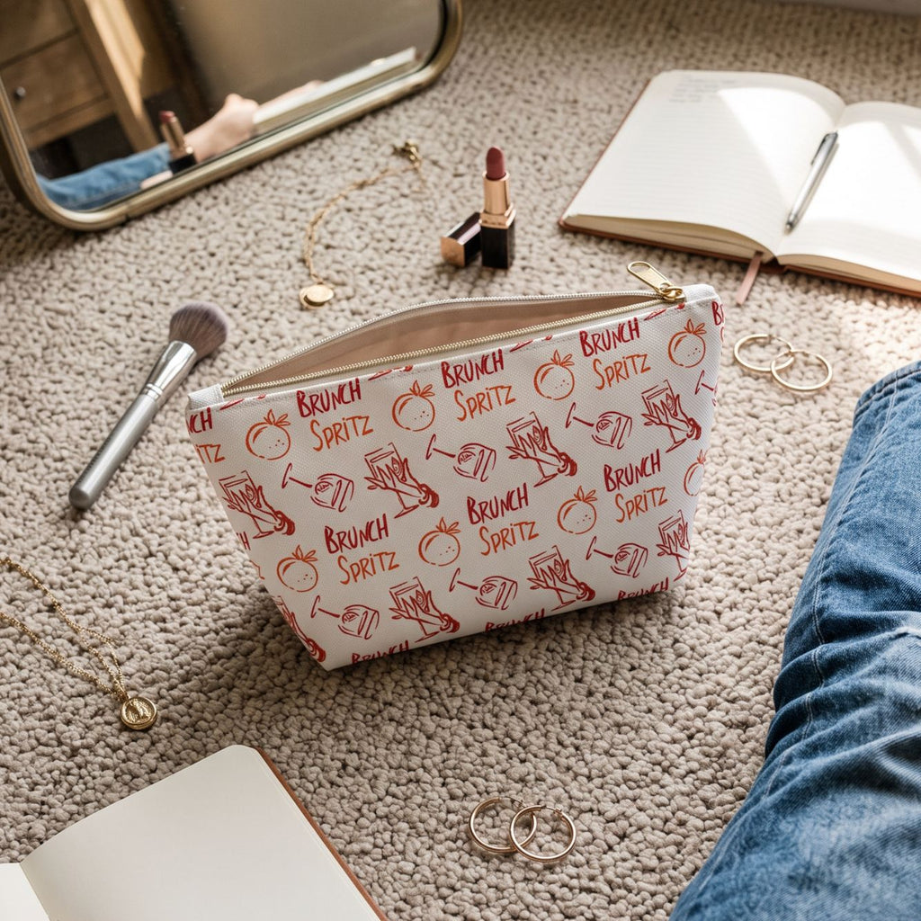 Brunch Spritz Accessory Pouch — Orange & Red Aperol Inspired Design