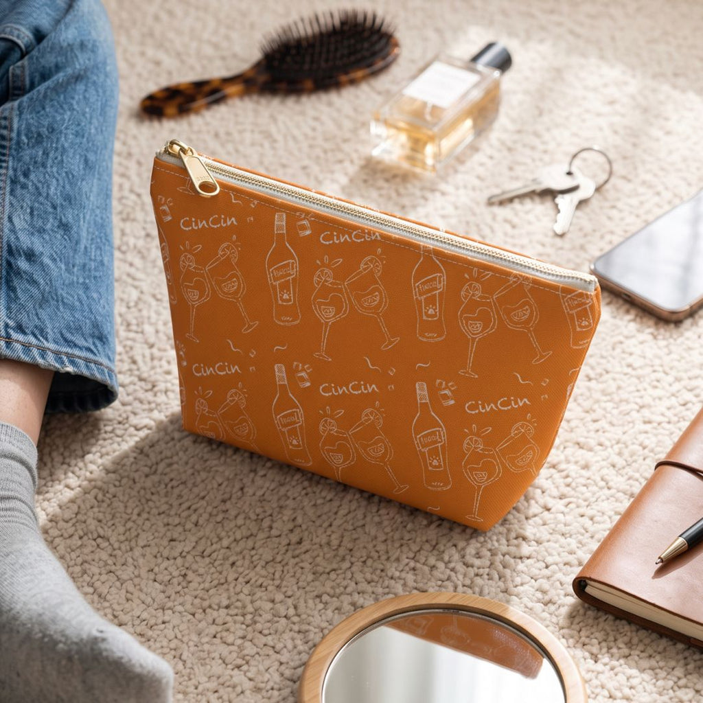 Cin Cin Cocktail Accessory Pouch — Orange Aperol Inspired Design