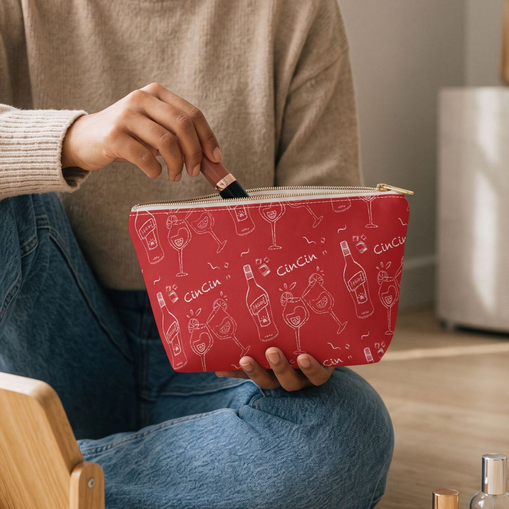 Cin Cin Cocktail Accessory Pouch — Red Aperol Inspired Design