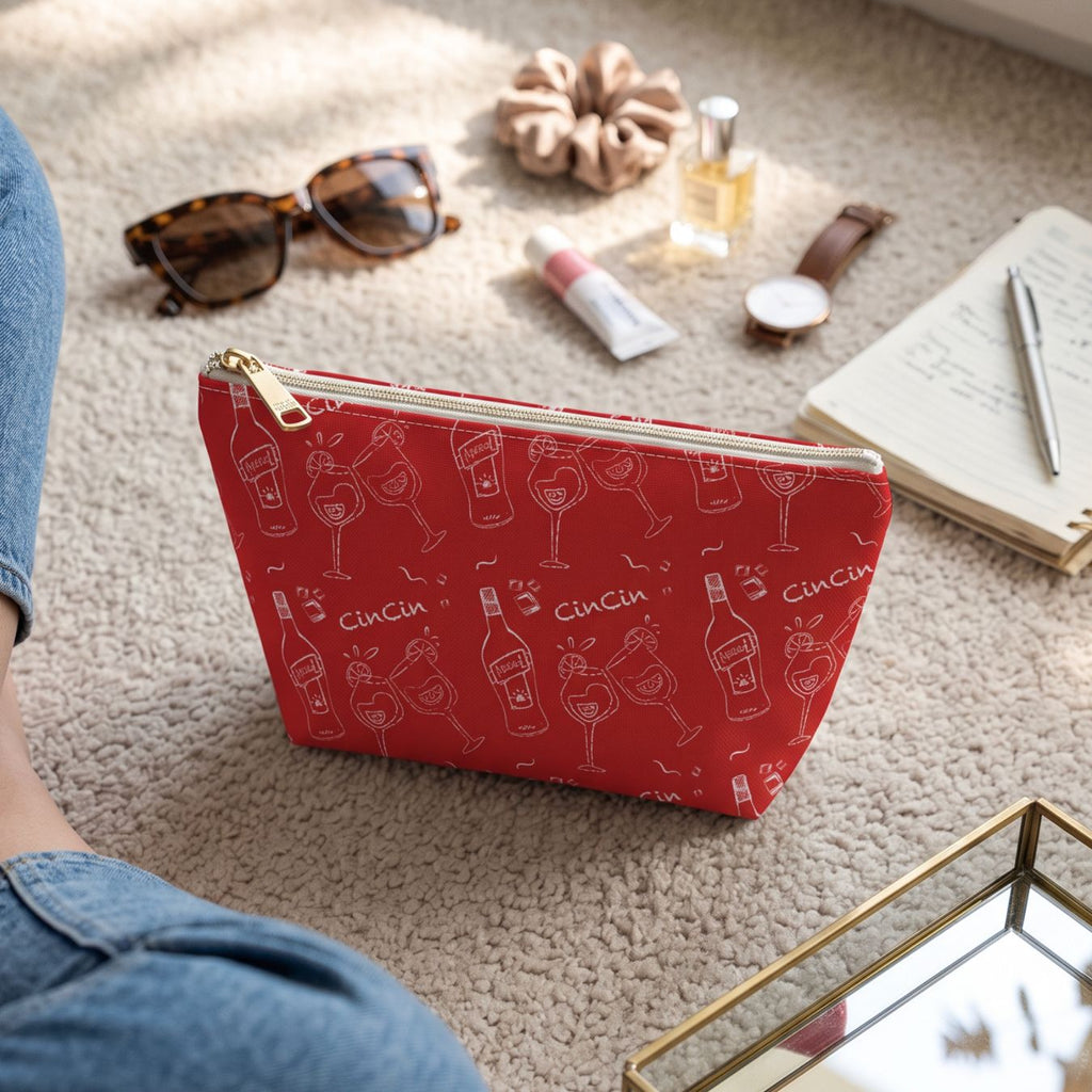 Cin Cin Cocktail Accessory Pouch — Red Aperol Inspired Design
