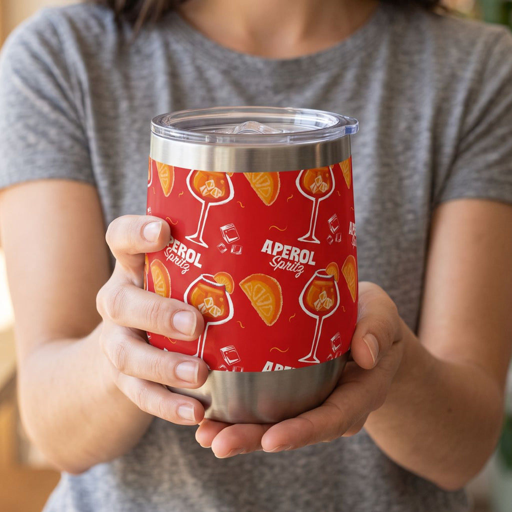 Aperol Spritz Wine Tumbler — Red Aperol Inspired Design