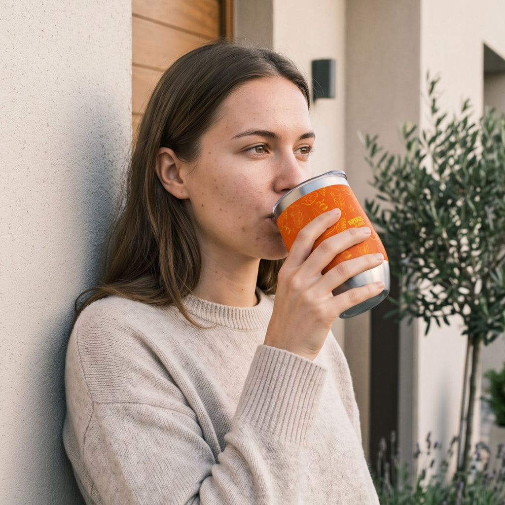 Aperol Brunch Wine Tumbler — Orange Aperol Inspired Design