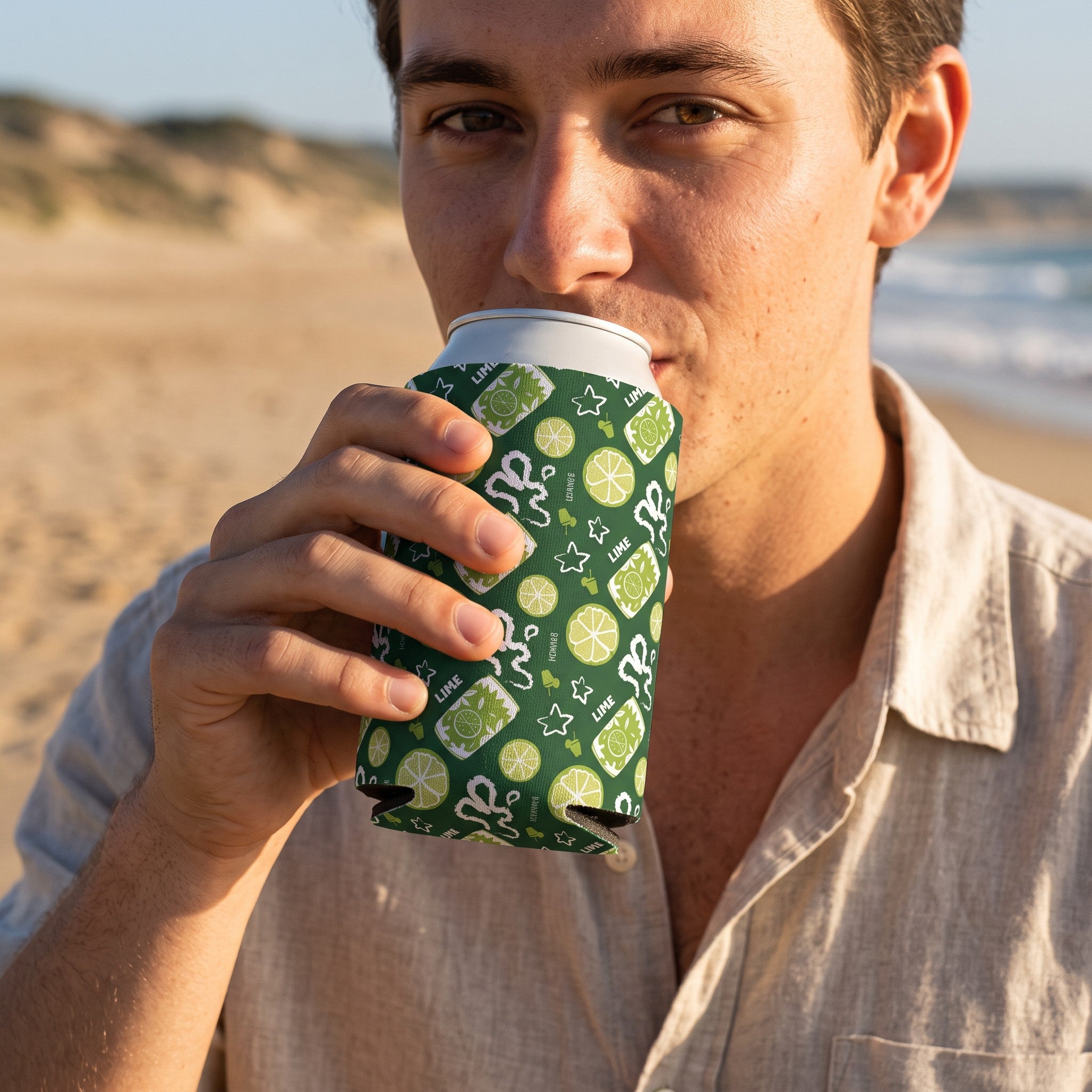 Lime Brunch Fruit Can Cooler - Green Aperol Inspired Design