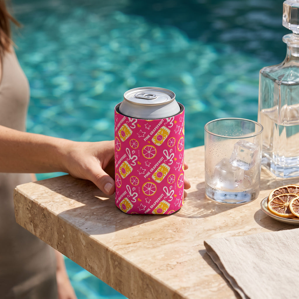Pink Grapefruit Brunch Fruit Can Cooler — Pink Aperol Inspired Design