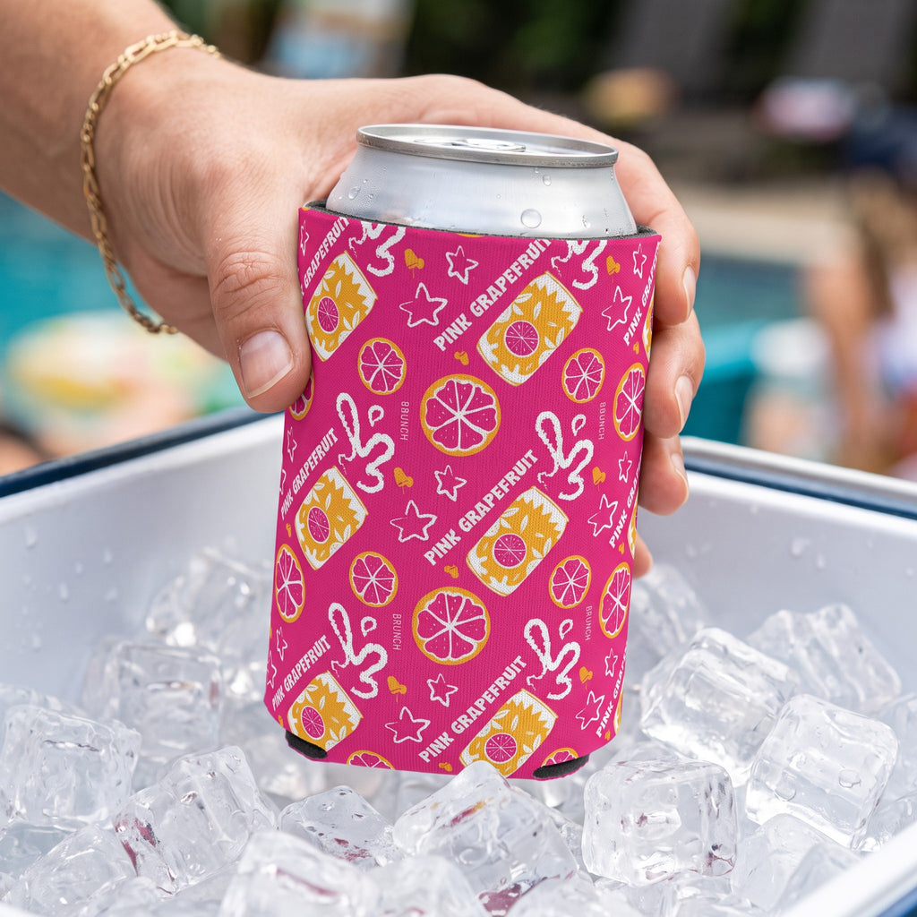 Pink Grapefruit Brunch Fruit Can Cooler — Pink Aperol Inspired Design