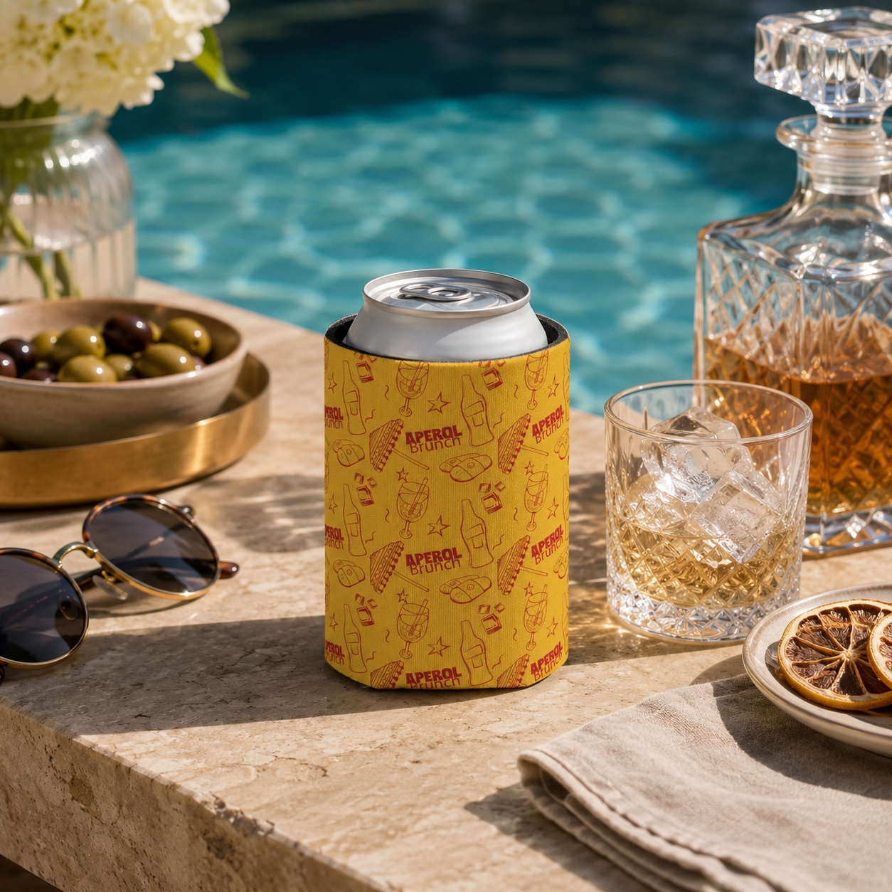 Aperol Brunch Can Cooler – Yellow Aperol Inspired Design