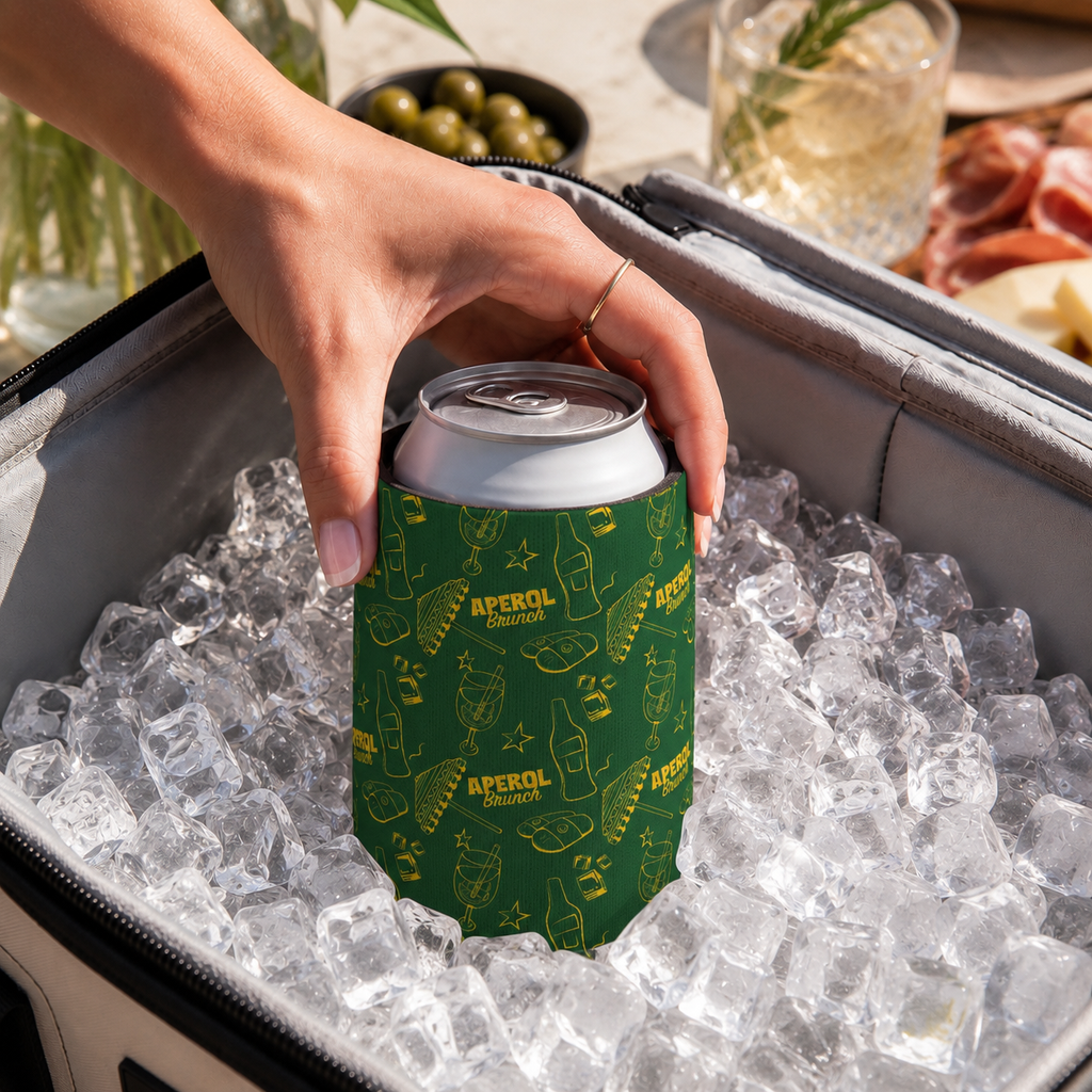 Aperol Brunch Can Cooler - Green Aperol Inspired Design