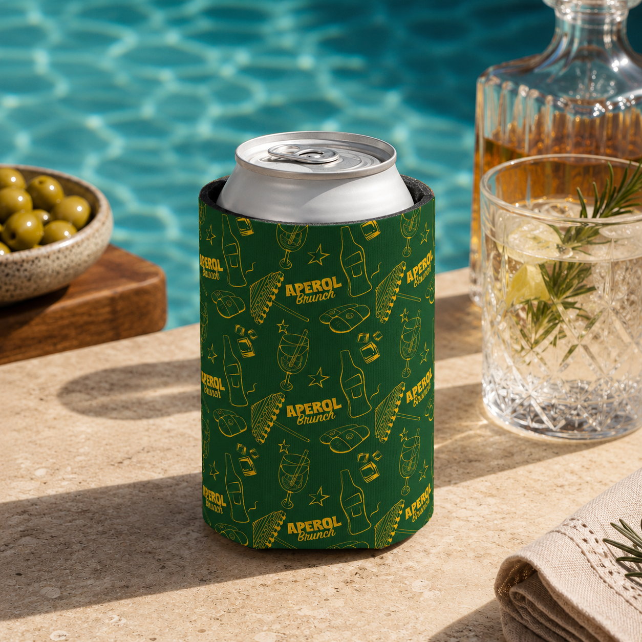 Aperol Brunch Can Cooler - Green Aperol Inspired Design