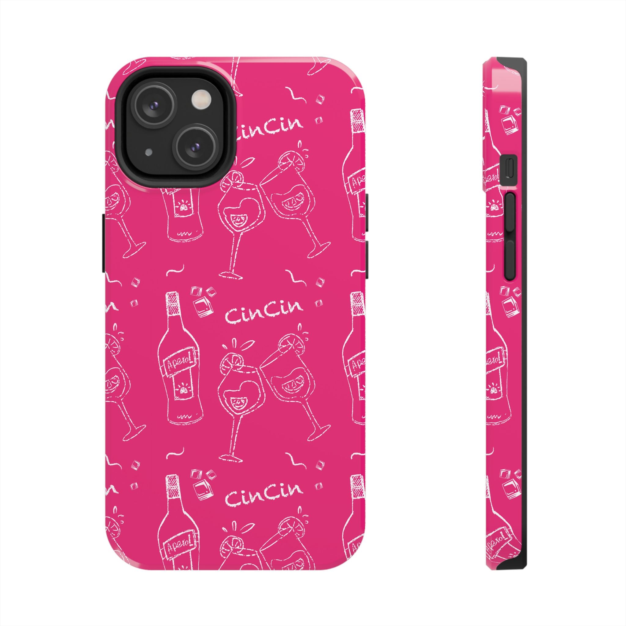 Cin Cin Spritz Tough Phone Case — Magenta Citrus Cocktail Pattern