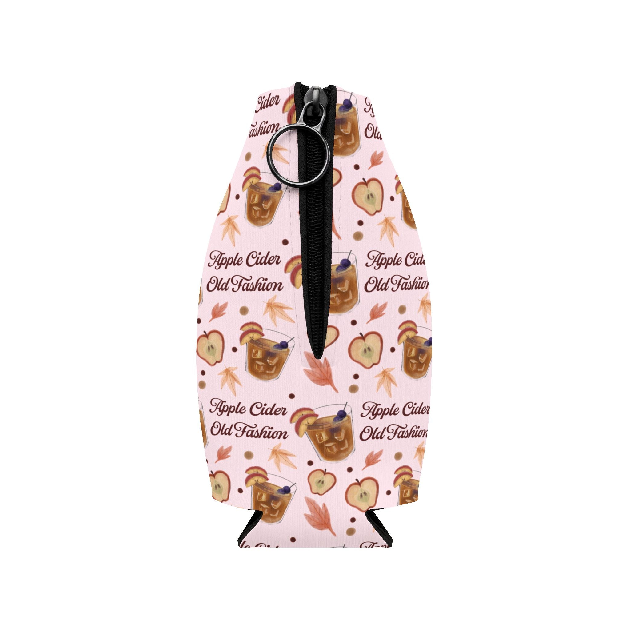Apple Cider Old Fashioned Zip-Up Bottle Cooler Sleeve — Light Pink Apple Cider Collection Inspired Design