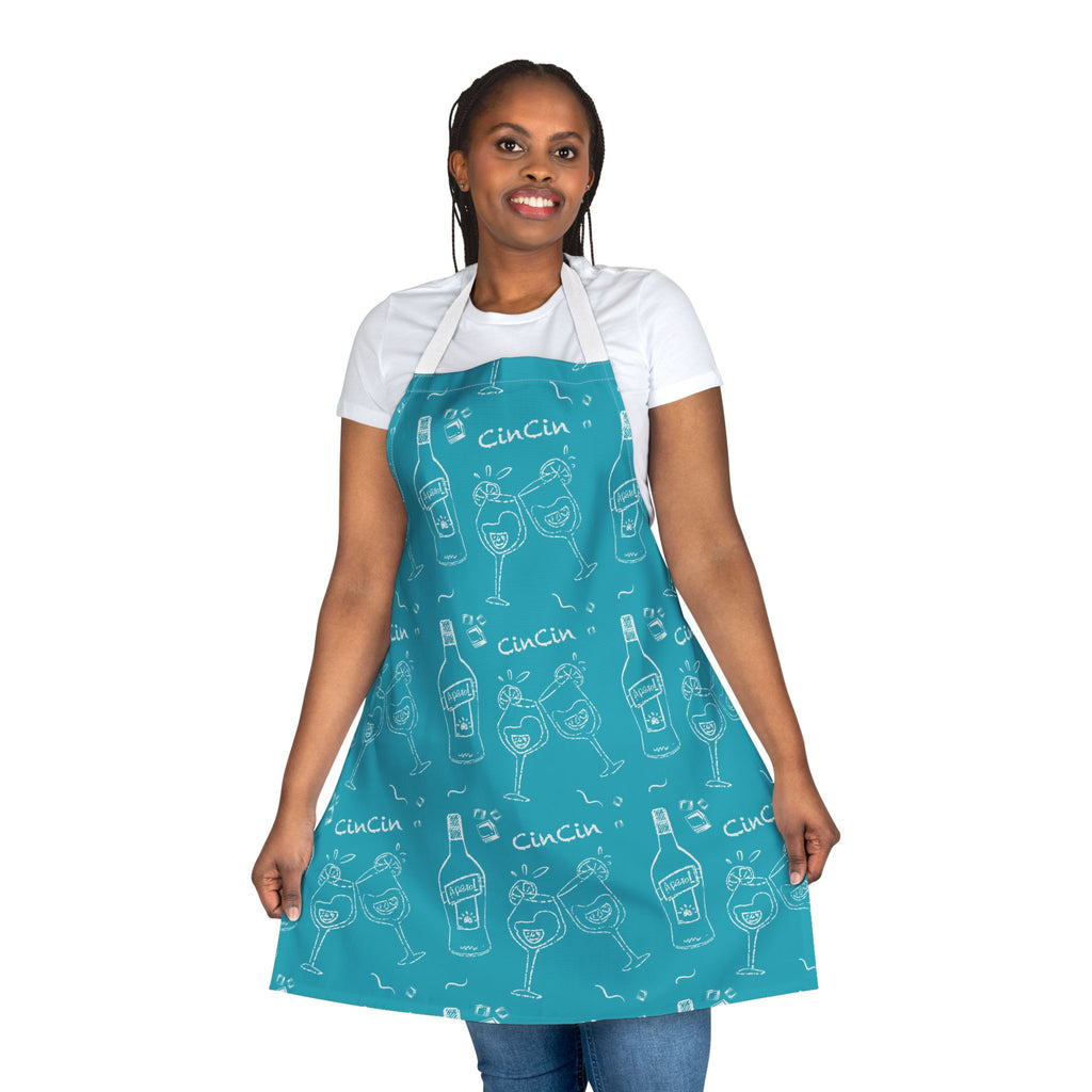 Cin Cin Apron — Turquoise Cin Cin Brunch Inspired Design