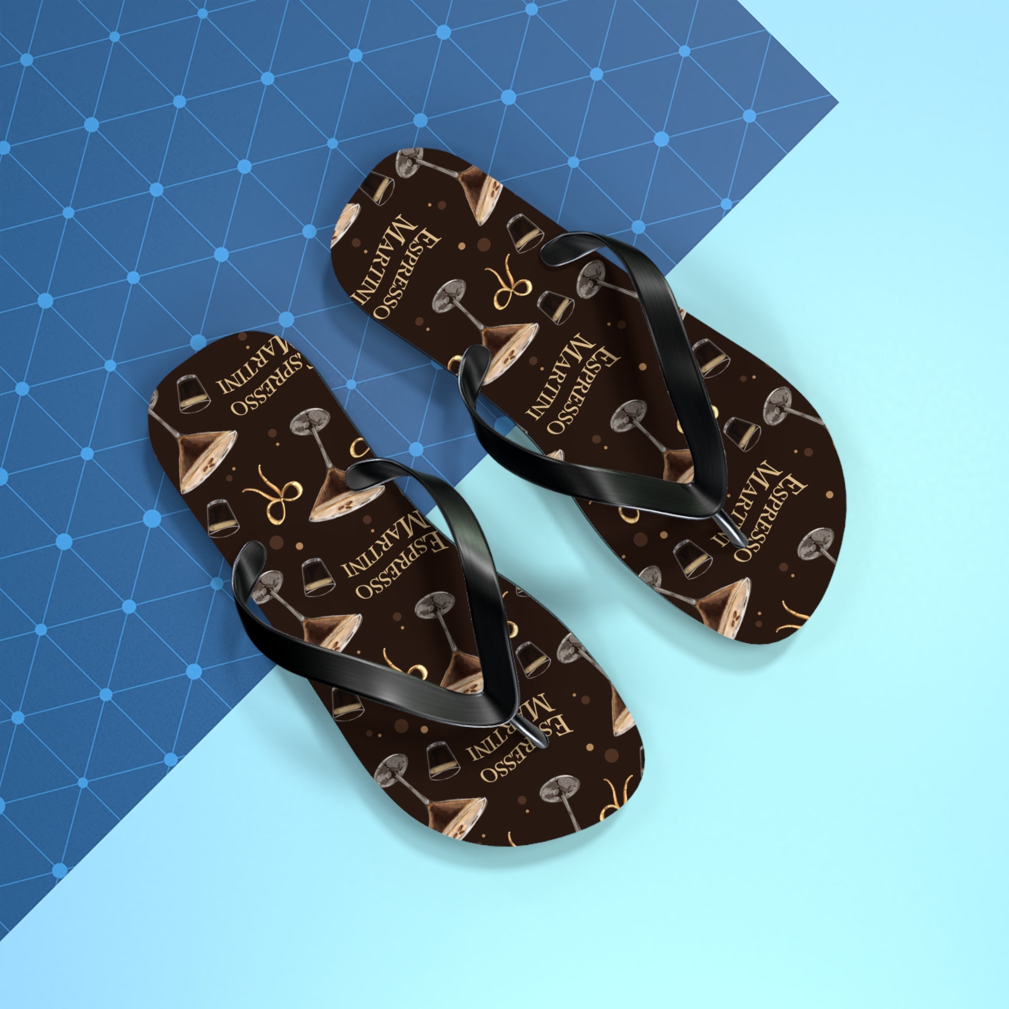 Espresso Martini Flip Flops — Dark Brown Espresso Collection Inspired Design