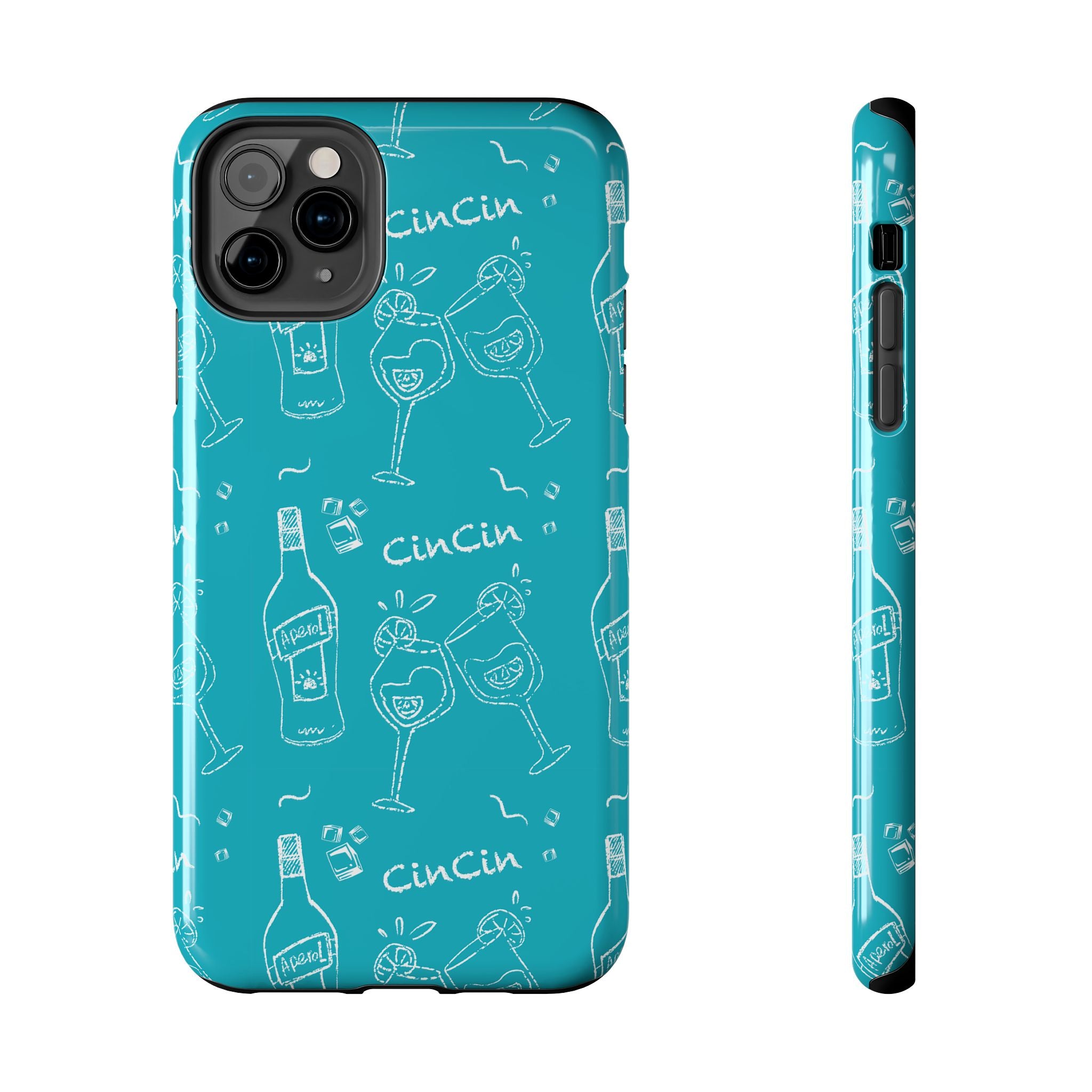 Cin Cin Spritz Tough Phone Case — Turquoise Citrus Cocktail Pattern