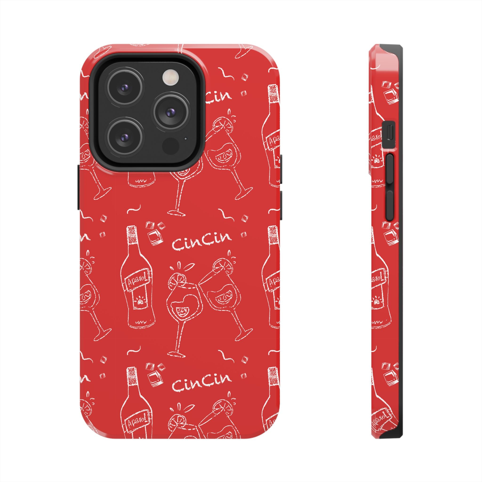 Cin Cin Spritz Tough Phone Case — Red Citrus Cocktail Pattern