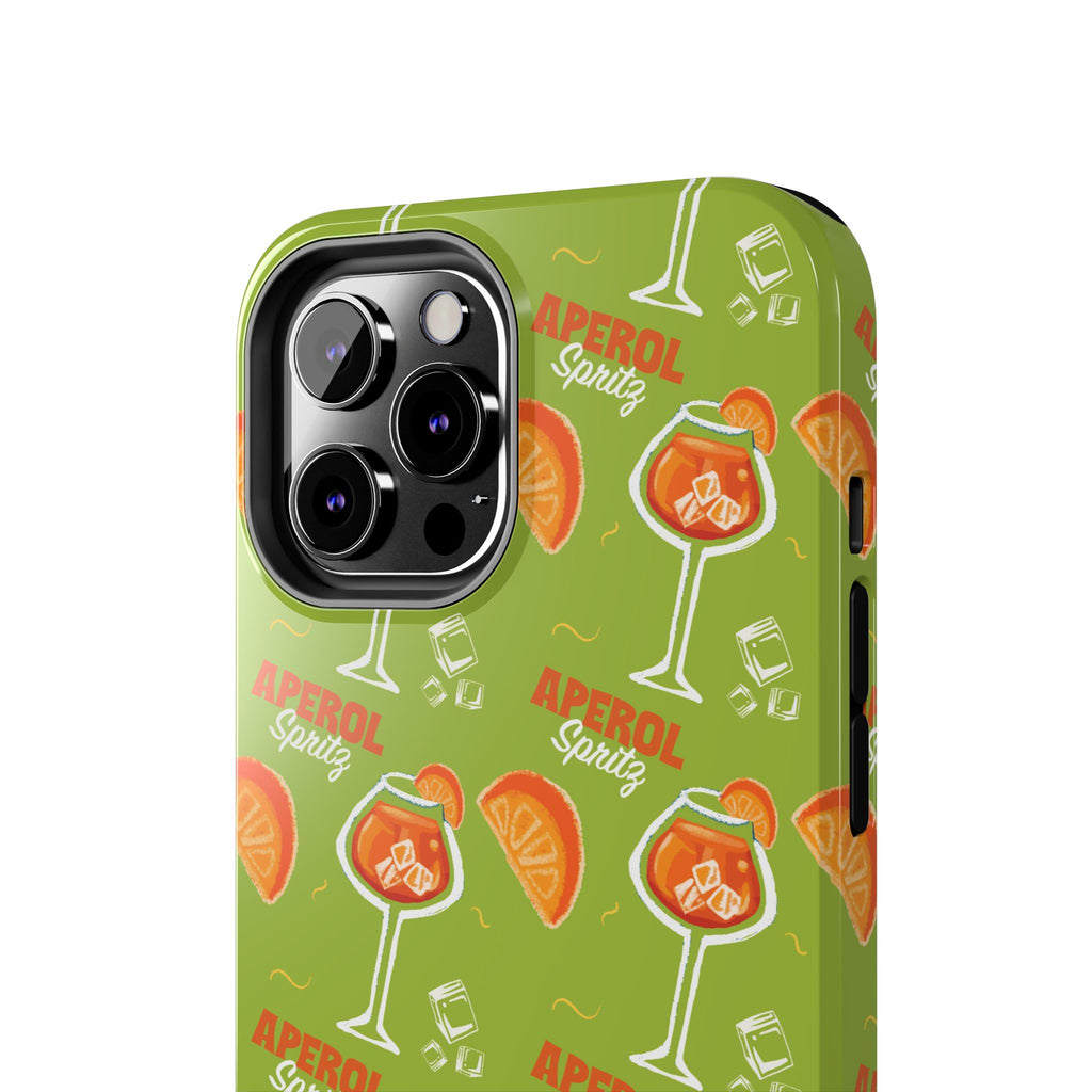 Aperol Spritz Pattern Tough Phone Case — Green Spritz Collection Inspired Design